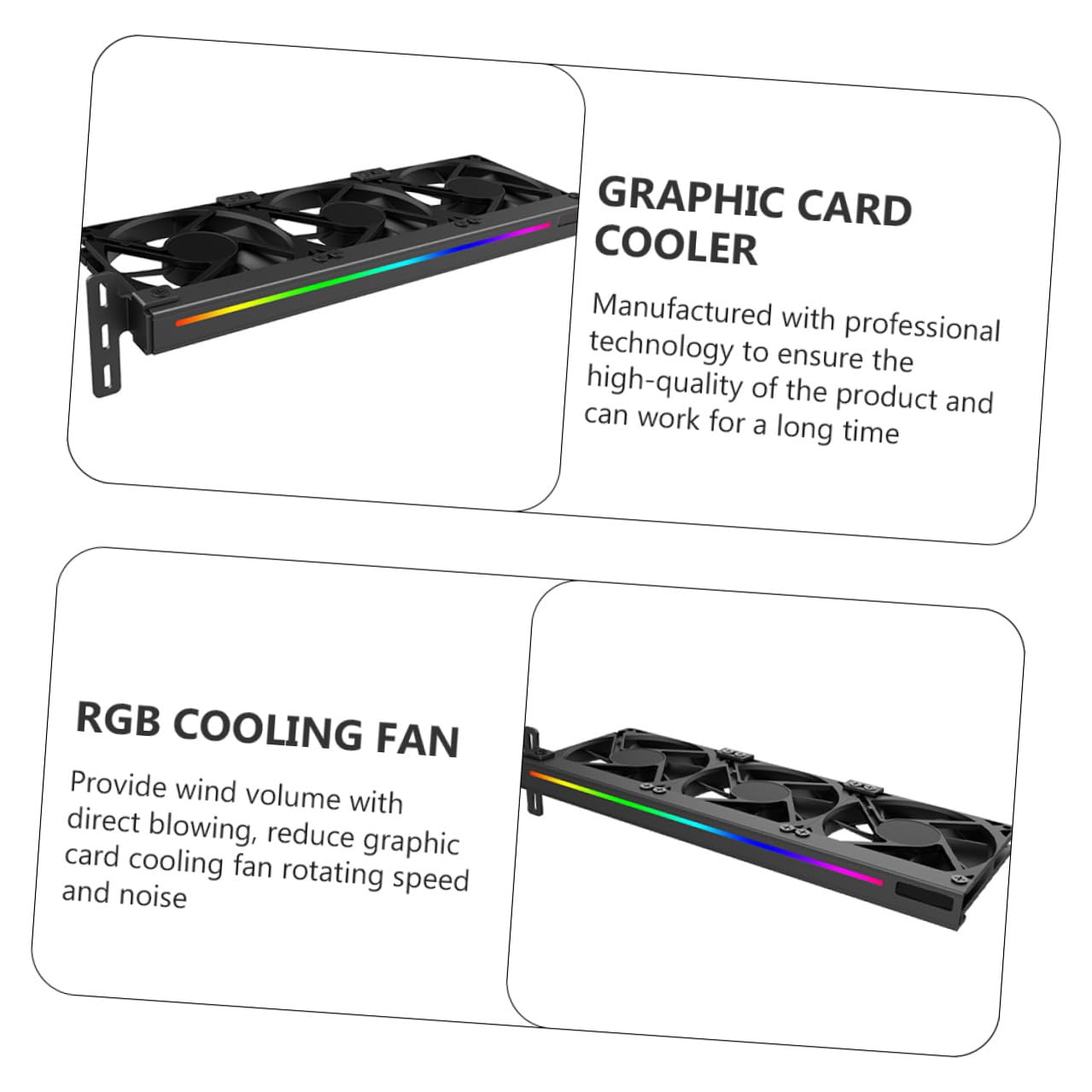 Argb 5v Quiet Video Card Cooling Fan with 3-pin Connector, Small Gpu Cooler for Desktop PC Graphics Card, Computer Accessory for Enhanced Airflow and Heat Dissipation
