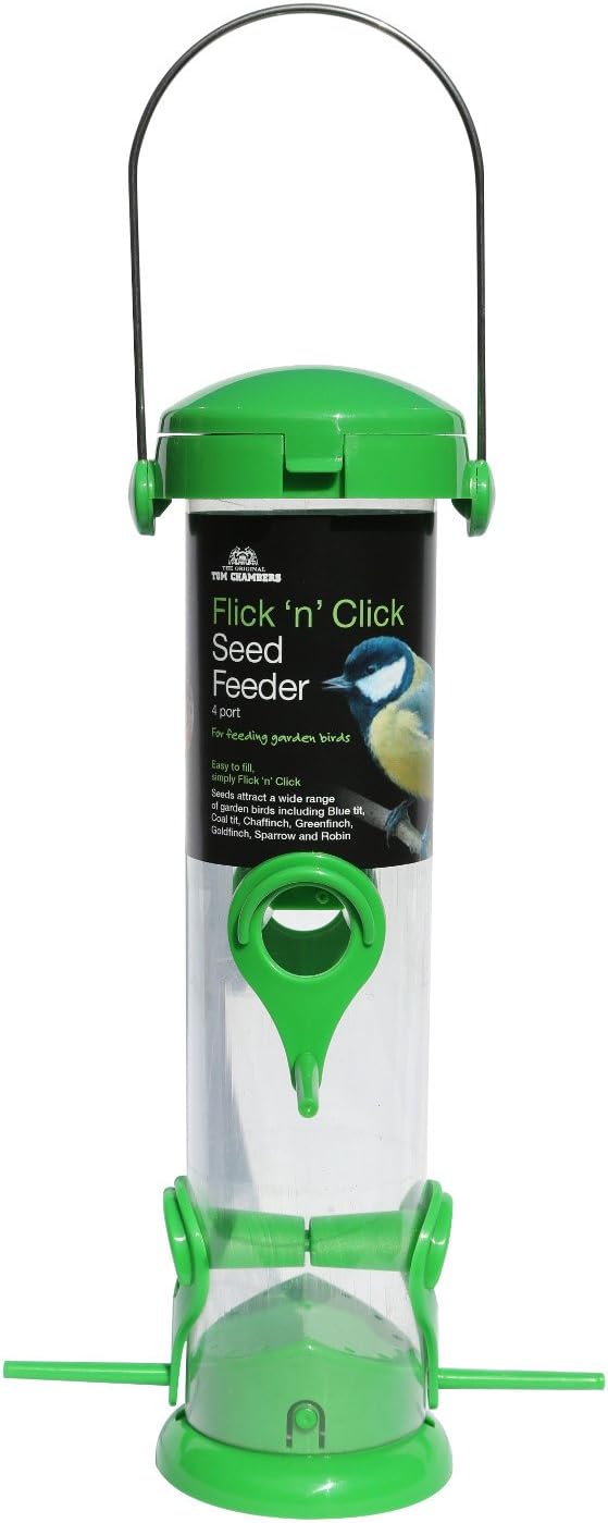 Flick 'n' Click 4port Wild Bird Seed Feeder Amazon.co.uk Garden