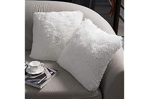 Nordeco Faux Fur Cushion Cover, White 2-Pack