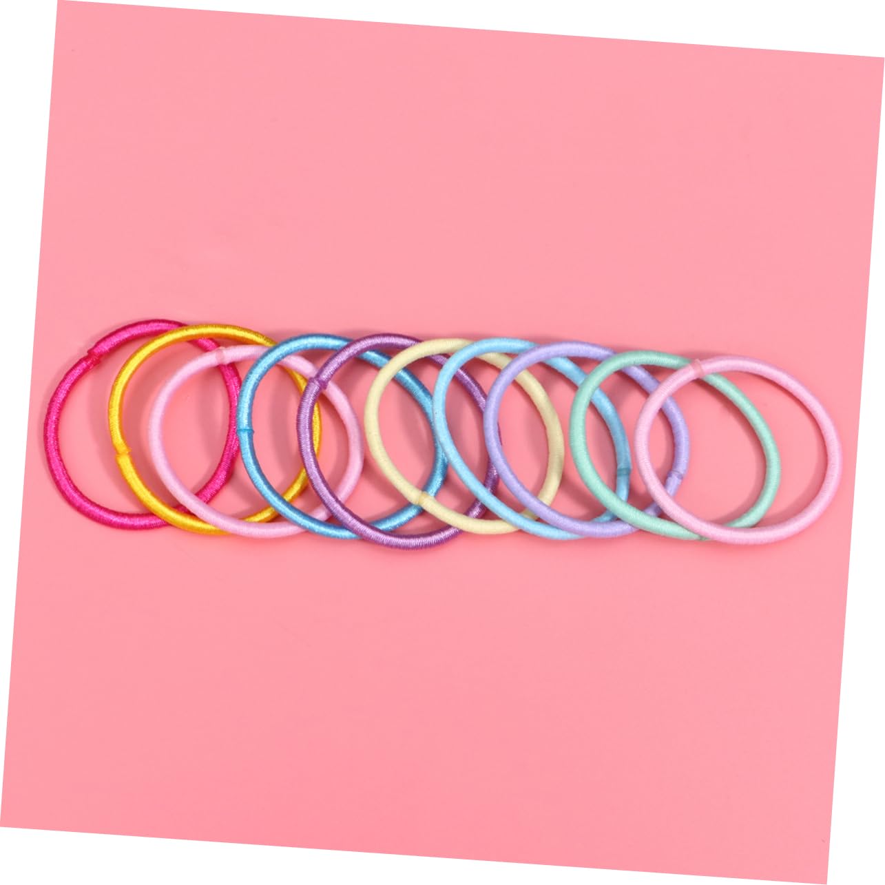 WOONEKY Children's Hair Ties 100pcs Hair Bands for Kids Label Stretchy Ponytail Holders