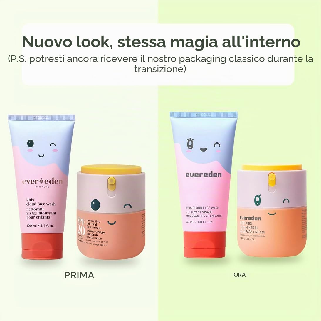 Kids Happy Morning DUO: set per la cura della pelle pulita e vegana per bambini, detergente viso a nuvola per la cura della pelle + crema viso minerale SPF 20, atossica, non comedogenica, divertente