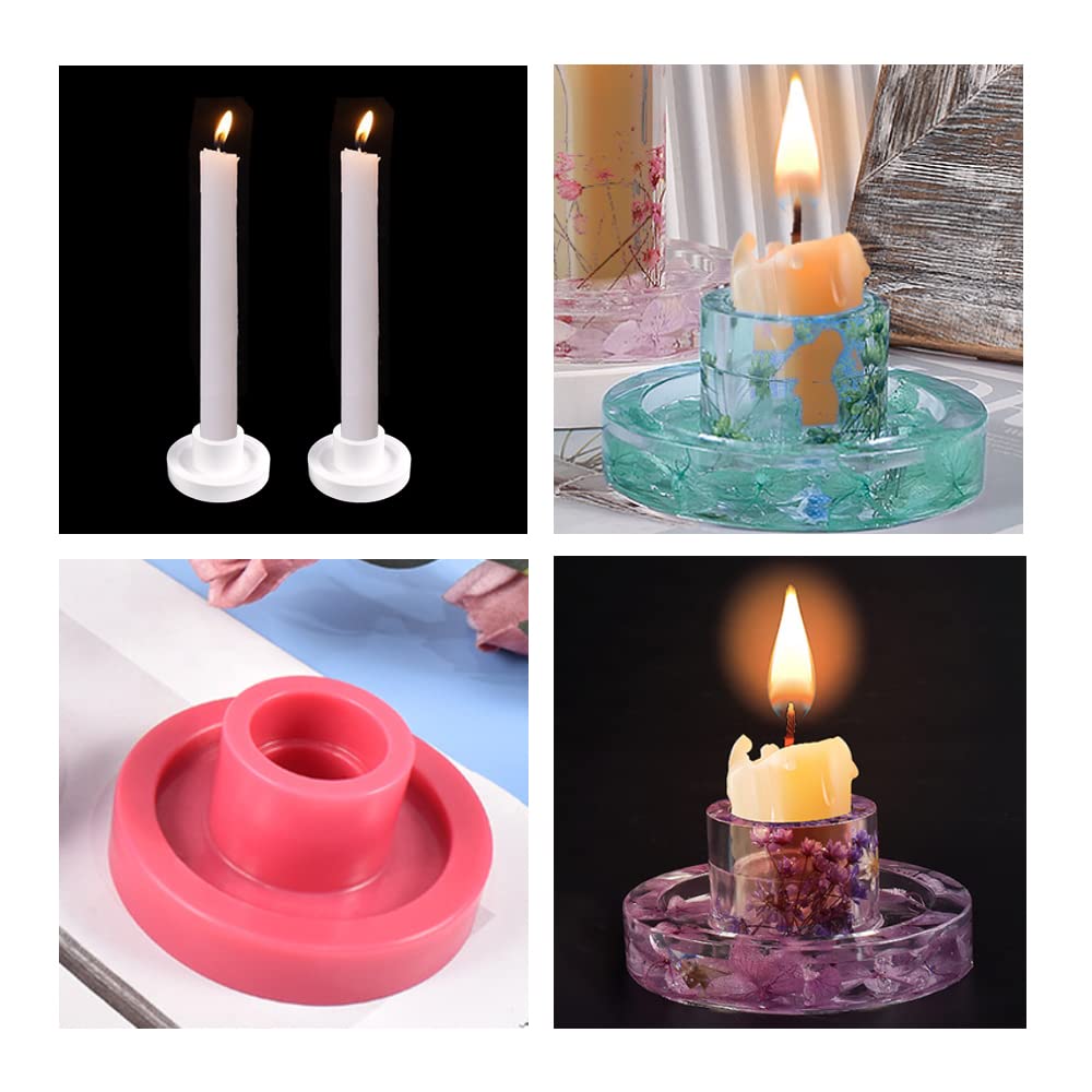 2 pezzi portacandele in silicone, Stampo Silicone per Candele, portacandele in silicone per cemento