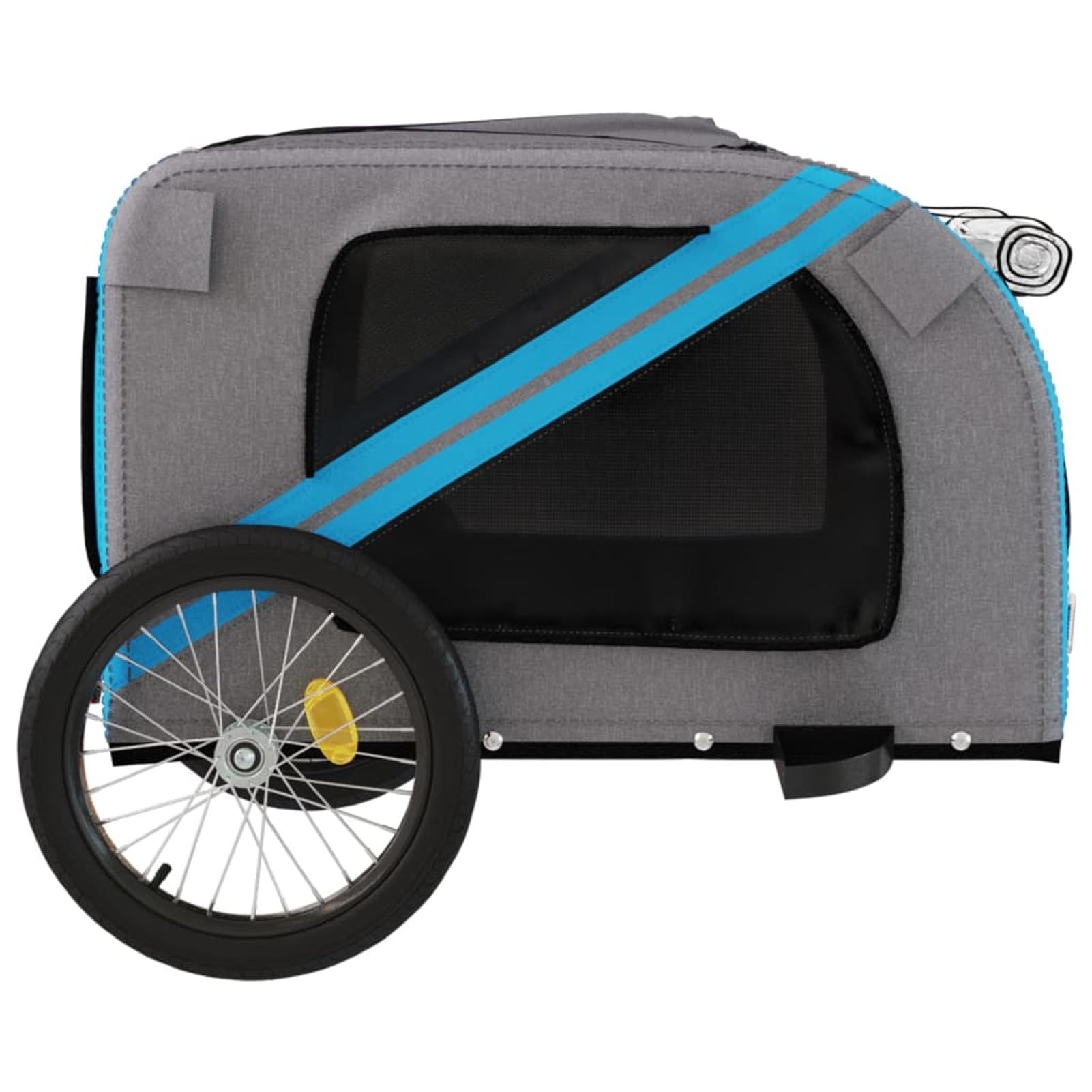 ARKEM Remolque de Bicicleta para Perros Hierro Tela Oxford Azul Gris Carro para Bicicleta