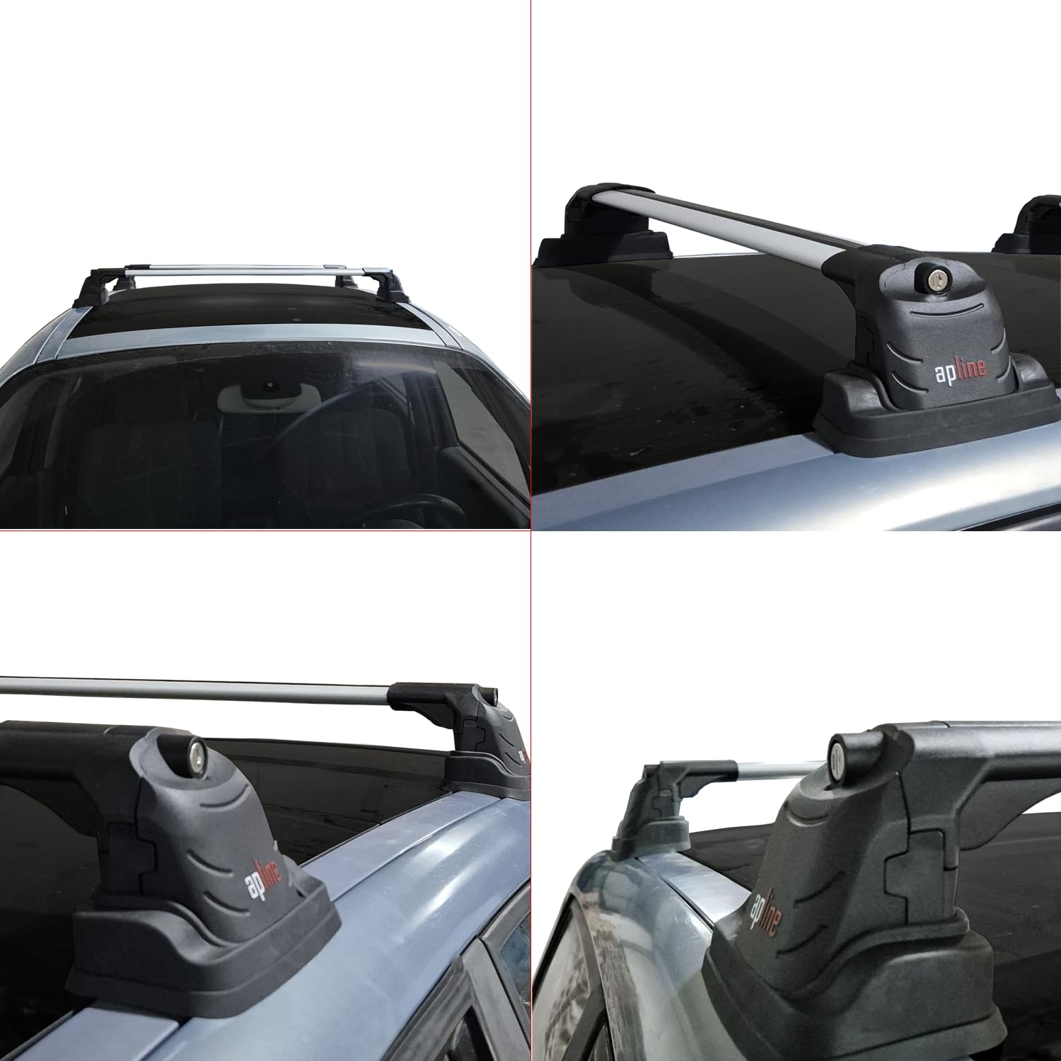 Compatible con Renault Scenic (MK2) 2003-2009 Modelo Ace-3 Barra de Techo Auto Portaequipajes Barras Transversales Gris Aluminio 2 Barras