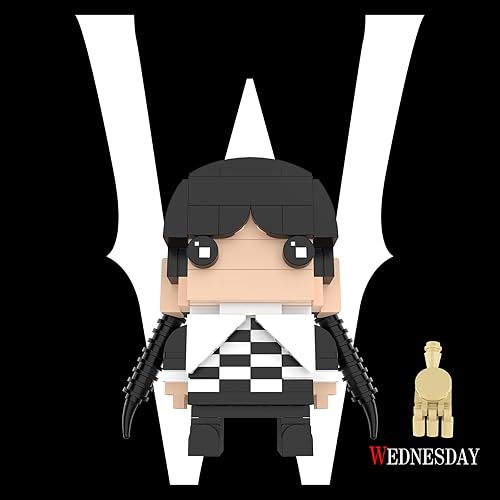 Miniatura 4 de Wednesday and Enid Wolf Girl - Juegos de construcción de figuras con pequeñas cosas, juguetes de televisión famosos, regalos de cumpleaños para
