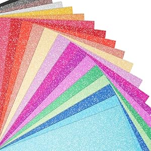 40 Sheets 20 Colors Glitter Cardstock, BetyBedy Cricut Paper Cardstock, No-Shed Sparkly Glitter, A5 Glitter Paper for Arts and Crafts – Card Making, Scrapbooking, DIY Projects
