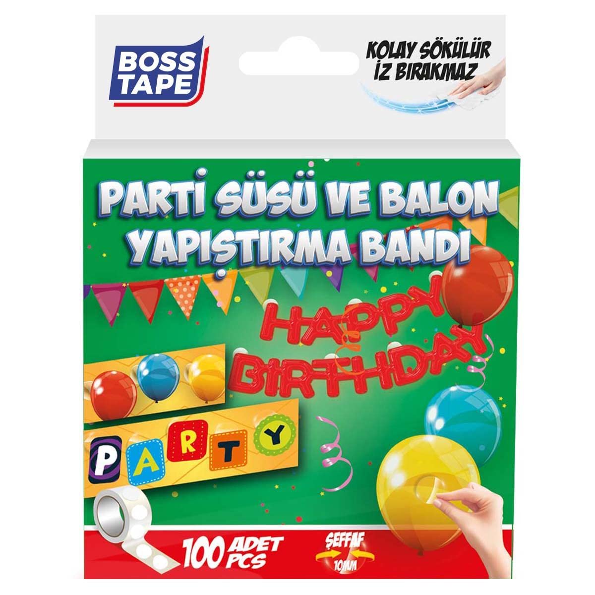 Boss Tape Parti Süsü ve Balon Yapıştırma Bandı
