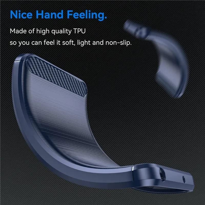 Image of NPRC Hybrid Ultra Slim Protective Case TPU Non-Slip Carbon Fiber Texture Shockproof Case Cover for Realme 10 PRO - Blue