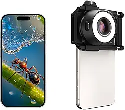 Apexel Kit de lentes macro com zoom 120X para celulares, câmera de microscópio de bolso com luz de selfie, lente macro de fotografia HD para celulares iPhone Android