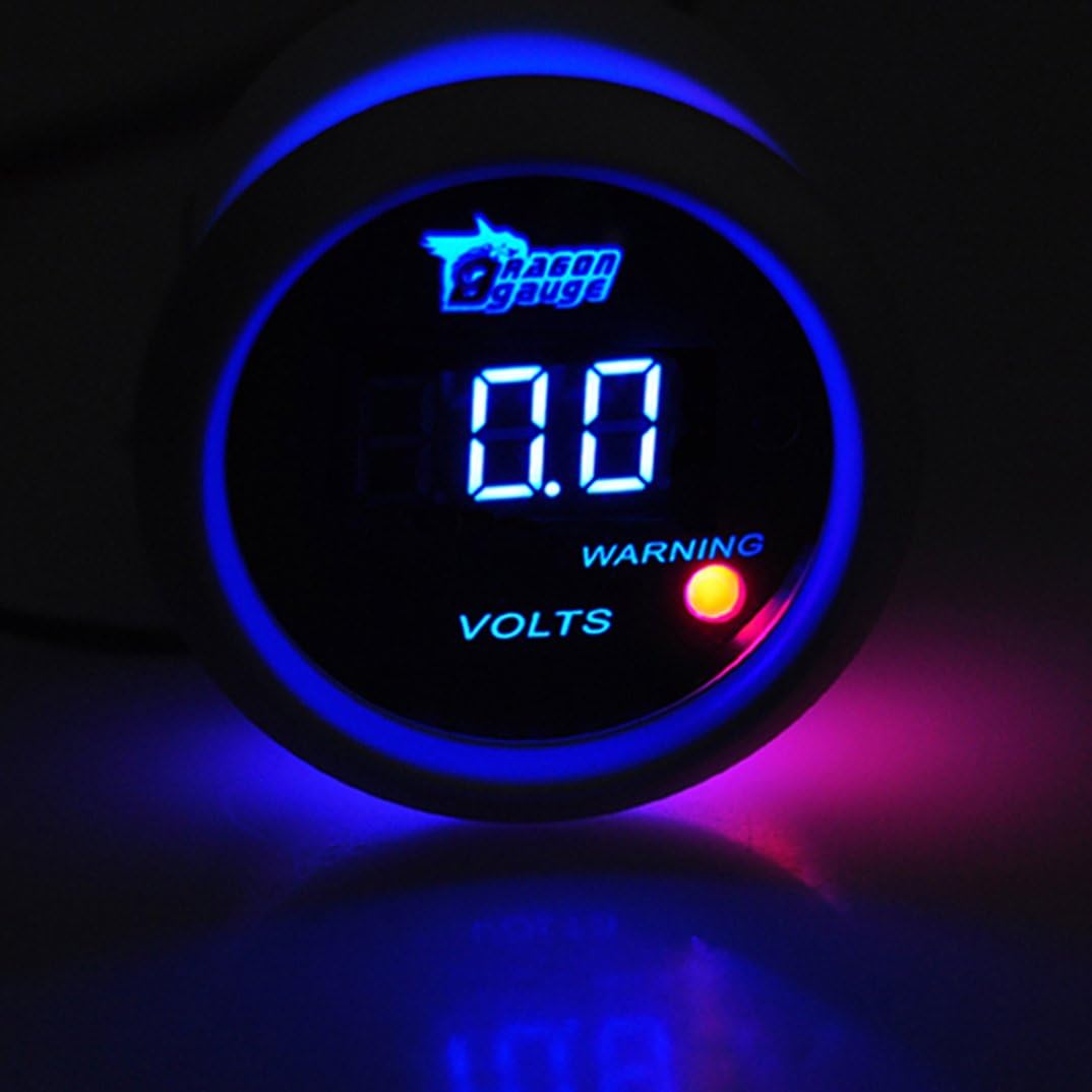 52mm Blue Digital LED Volt Meter Gauge Automotive