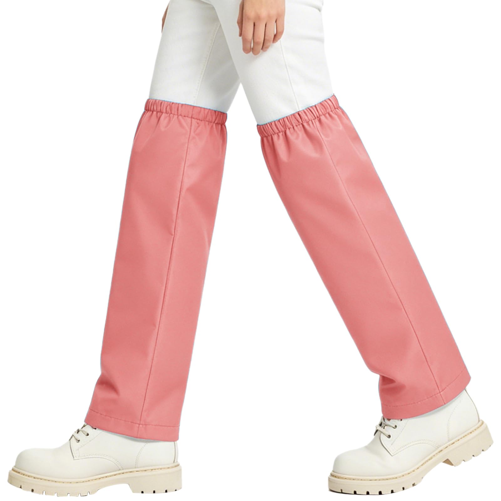renvena Adjustable Leg Gaiters, Rainproof Leg Covers Boot Guard for Hunting,Running,Snow,Yard Work Pink 3XL