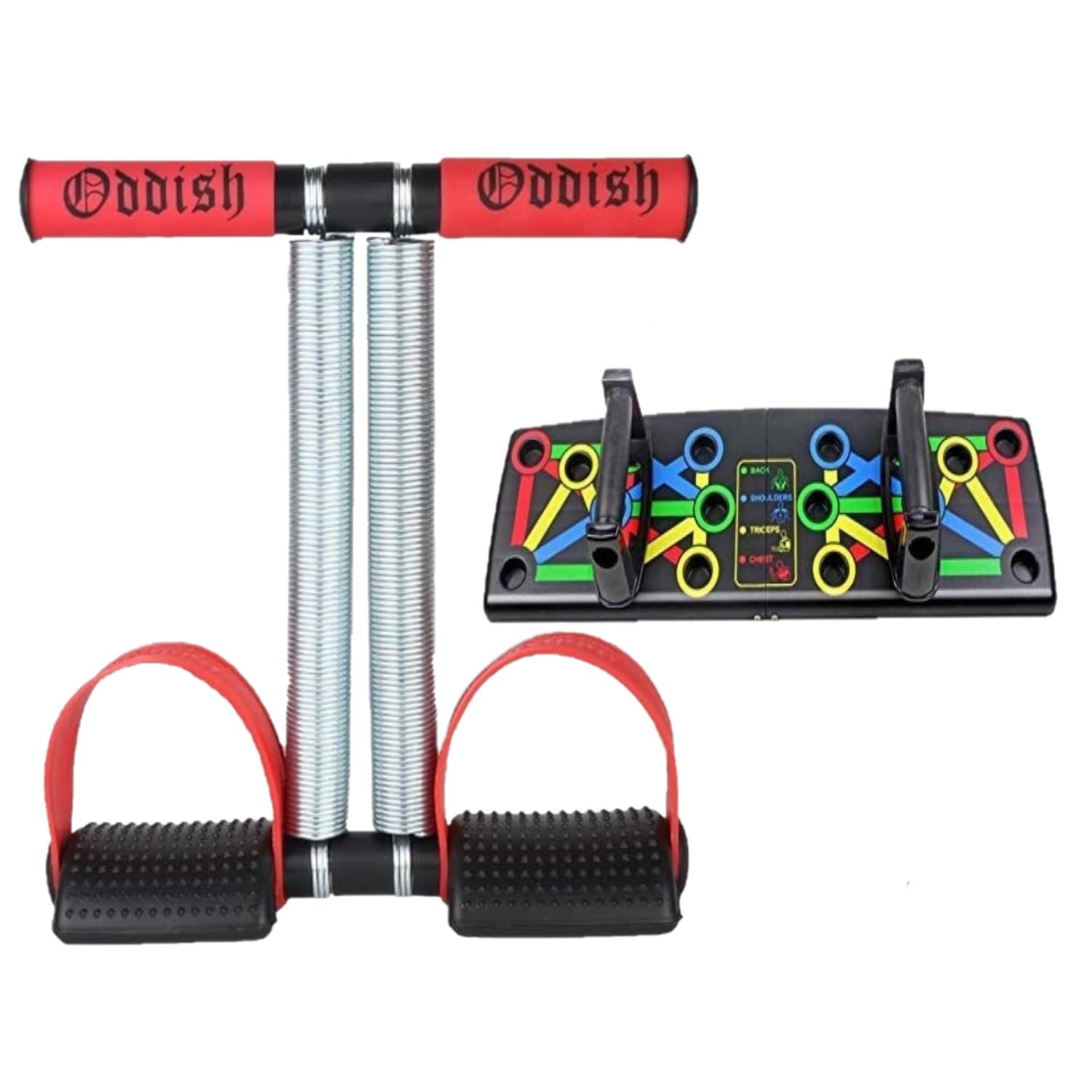 ODDISH; way to fitness Tummy Trimmer & 9-in-1 Push-Up Board Combo | Full Body Home Workout Combo Kit for Men & Women | Abs, Chest, Arms, Core Strength Fitness Equipment | Portable Gym Set