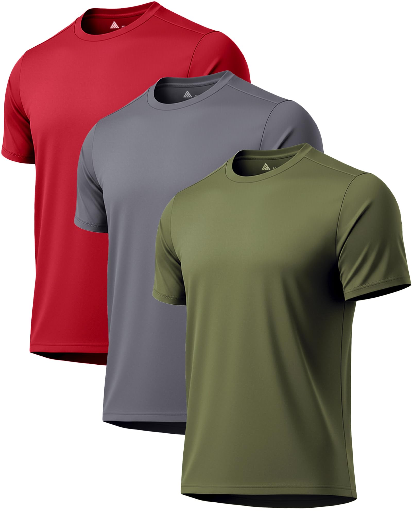 3 Pack Mens Swim Shirt Rash Guard Workout Shirts UPF 50+ Short Sleeve Fast Dry Sun Protection Lightweight Water Shirt