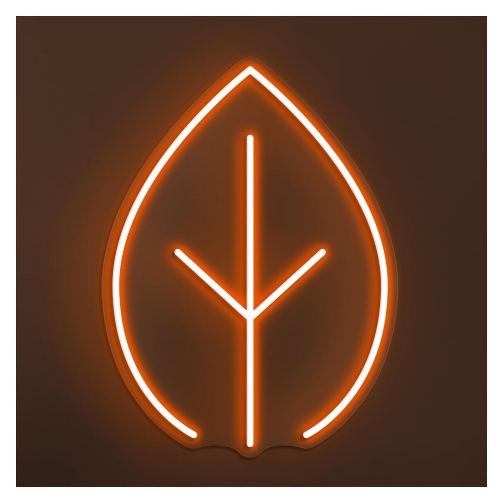 Rongch Orange Hanging Art Signs Leaf Neon Sign Handmade, Suitable For Plant Shop Decor With Brightness Adjustable 30Cm(Orange)