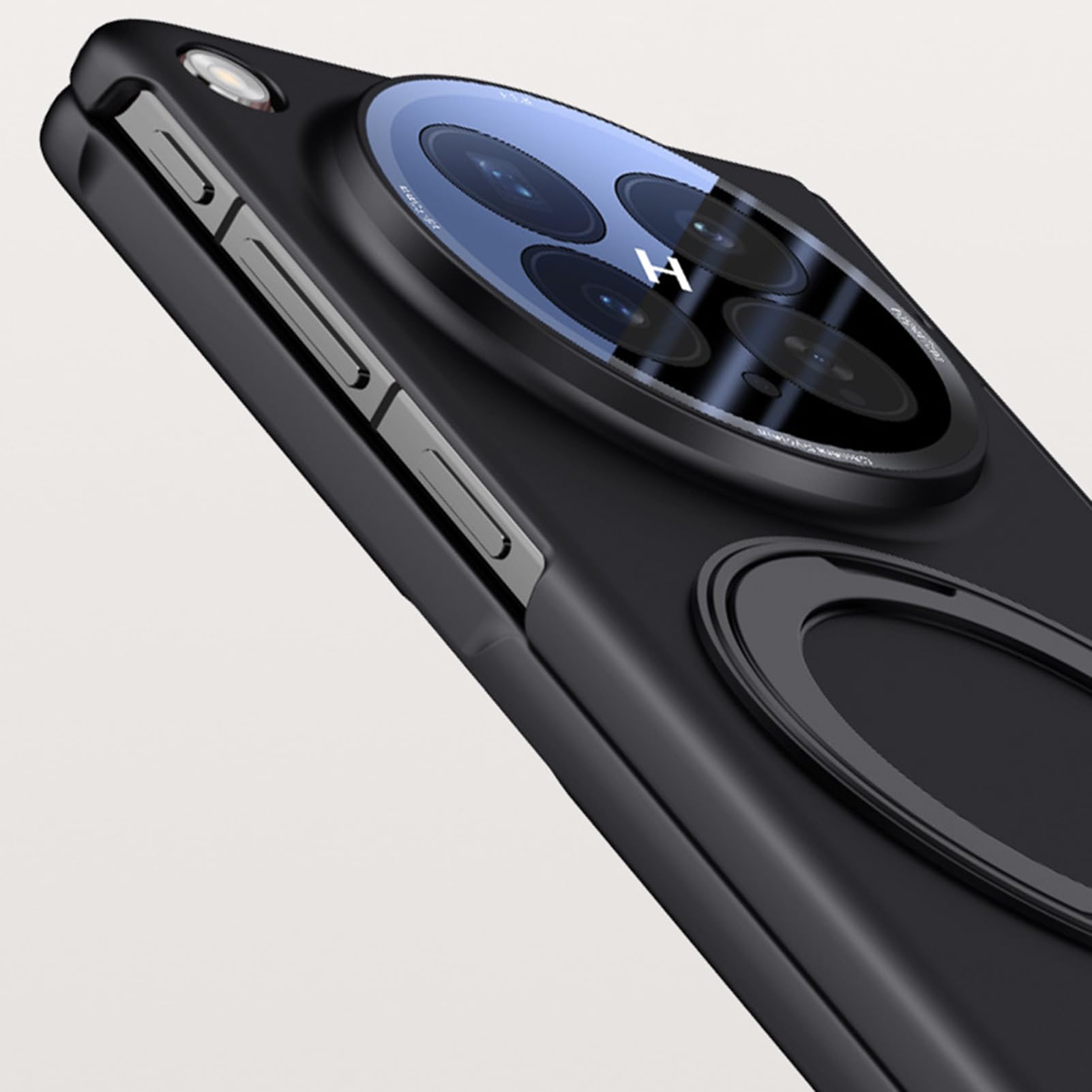 Smukłe etui do Oppo Find N6, wbudowana osłona ekranu kompleksowa obudowa magnetyczny uchwyt pierścieniowy PC zawias osłona, szary, N6