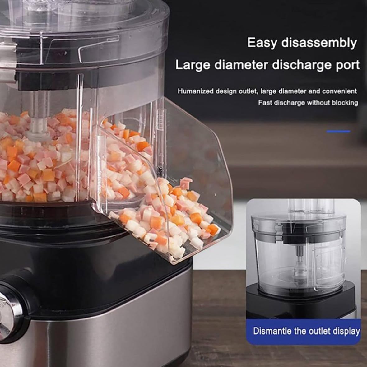Commercial Food Processor Electric Vegetable Dicer Chopper 600W 5 in 1 Professional Veggie Shredder Grater Multifunctional Meat Grinder Blender with 5 kinds of mold