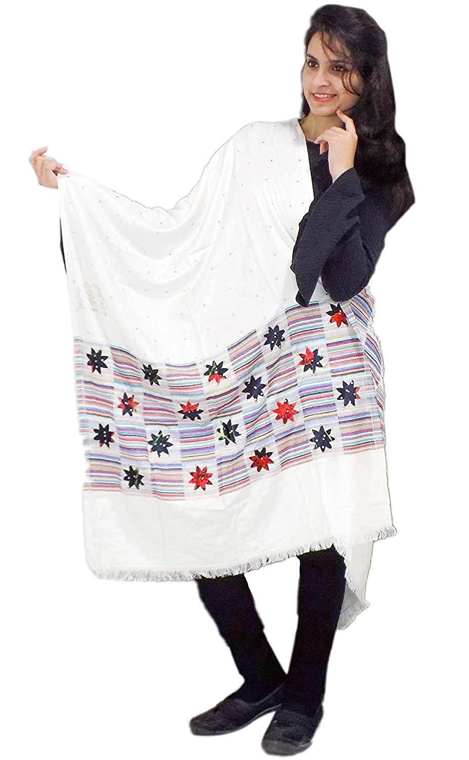 PrimeWomen's Soft Viscose Shawls Scarf Stoles For Wedding Party Winter Wear Warm Shawl Multi Color Pack Of 1