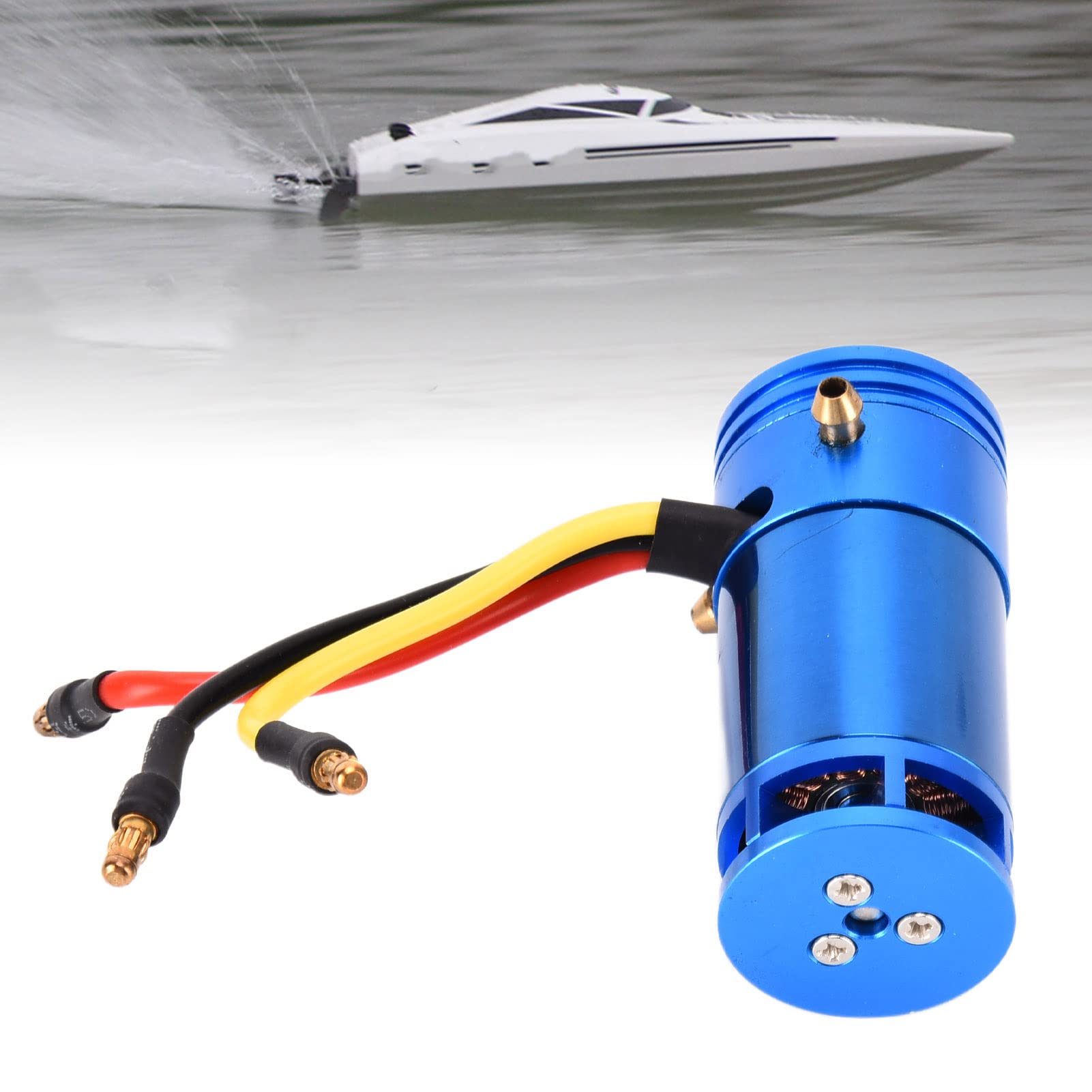 POENVFPO Alliage D'aluminium et de Cuivre RC Bateau Brushless Moteur pour SL2862 1500KV Moteur Brushless, à Faible Bruit, Refroidi à l'eau et Refroidi par Air avec Ventilateurs