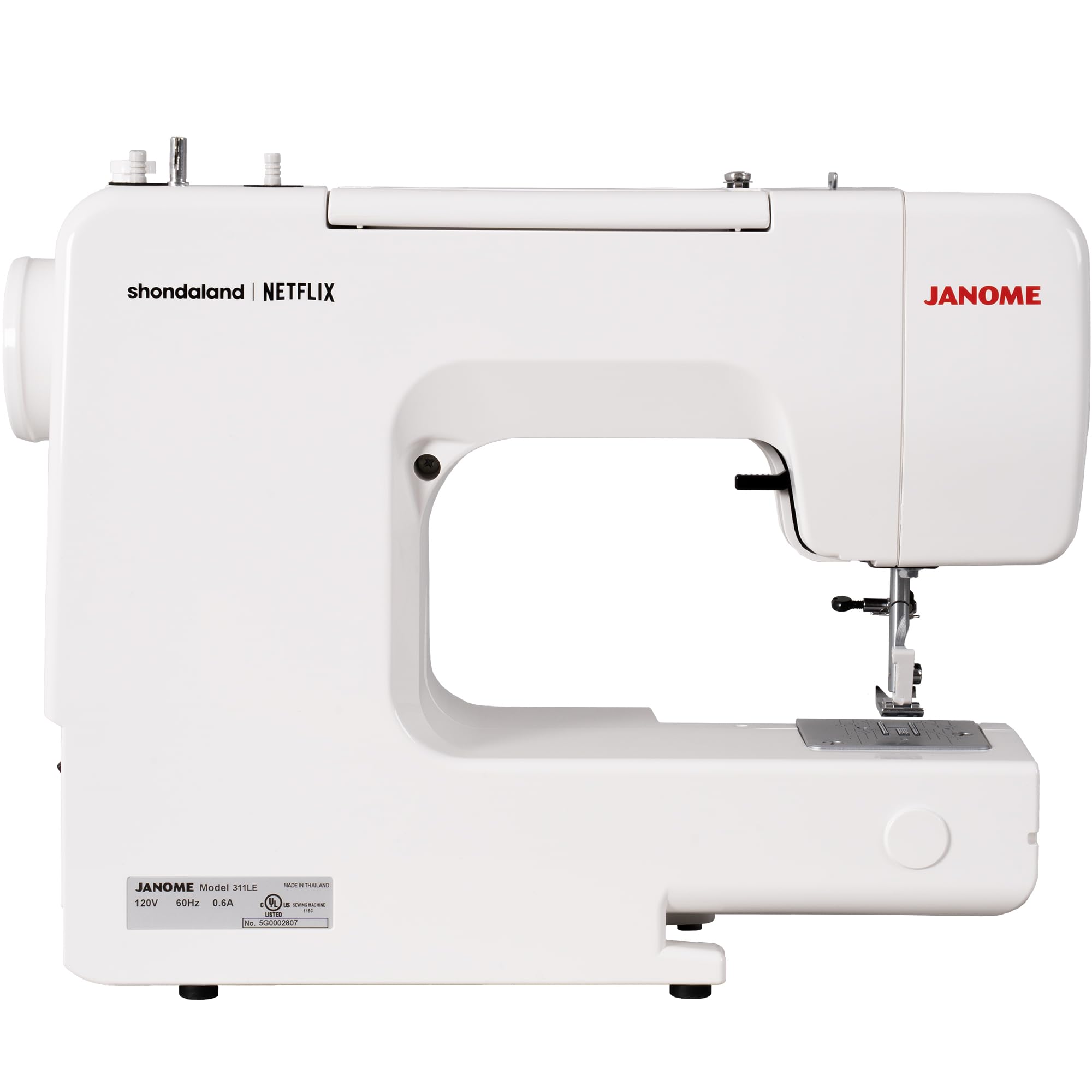 Janome Toile Romance - Máquina de coser de 15 puntadas fácil de usar con licencia oficial de la colección Bridgerton