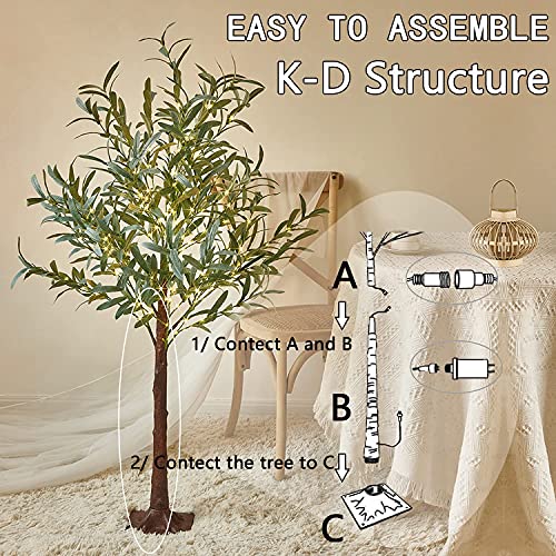 Fudios Lighted Olive Trees Artificial 4Ft 160 Led Fairy Light For Decoration Inside Outside, Lit Fake Tree Electric Greenery Lights For Christmas Wedding Holiday Home Decor #TOP3
