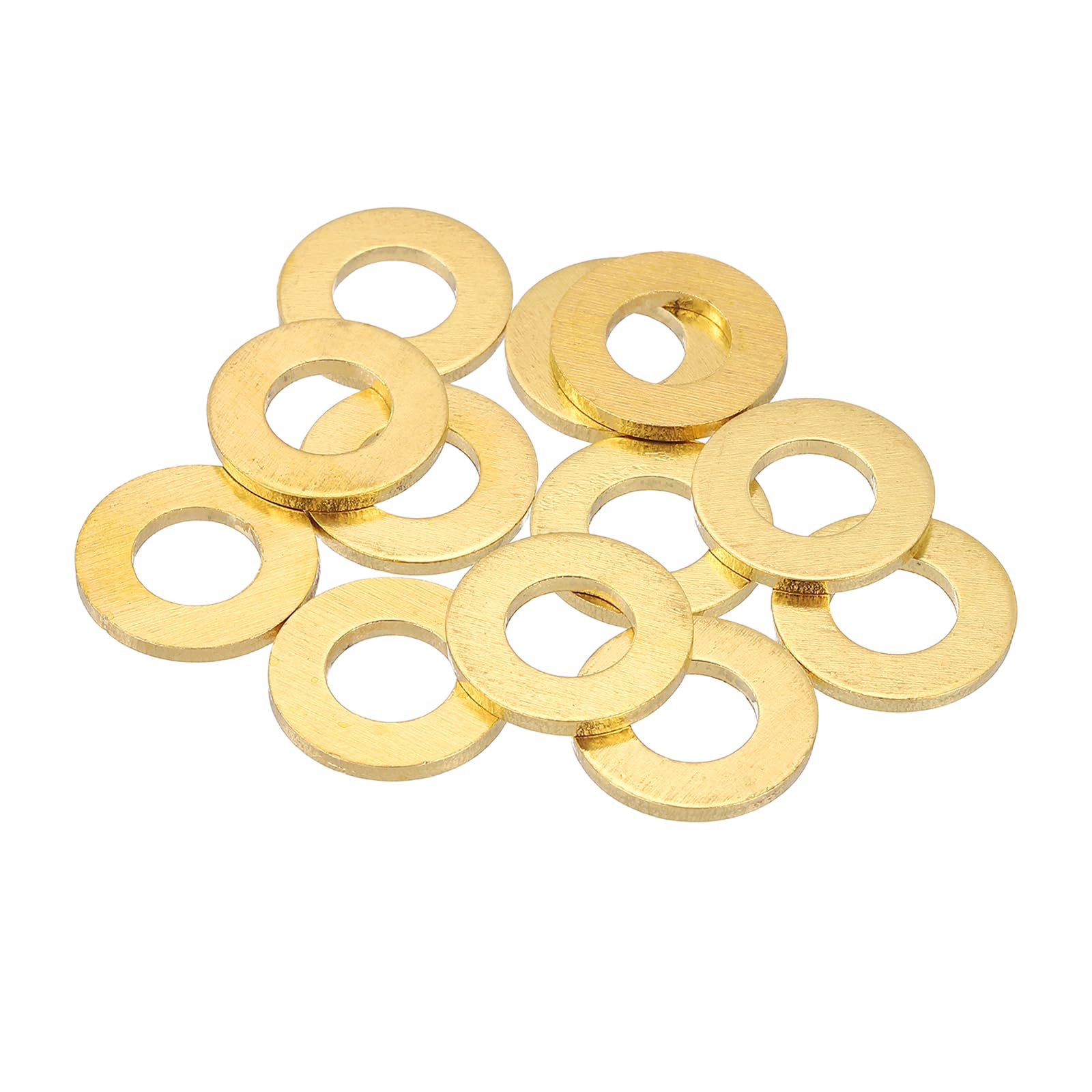 PATIKIL M8 Flat Washers, (16mm OD 1.5mm Thickness, Golden) (16 Pcs), Brass Metric Sealing Gasket Ring Crush Washer Spacers for Faucets/Garden/Bolts/Screws/Hose Pipe