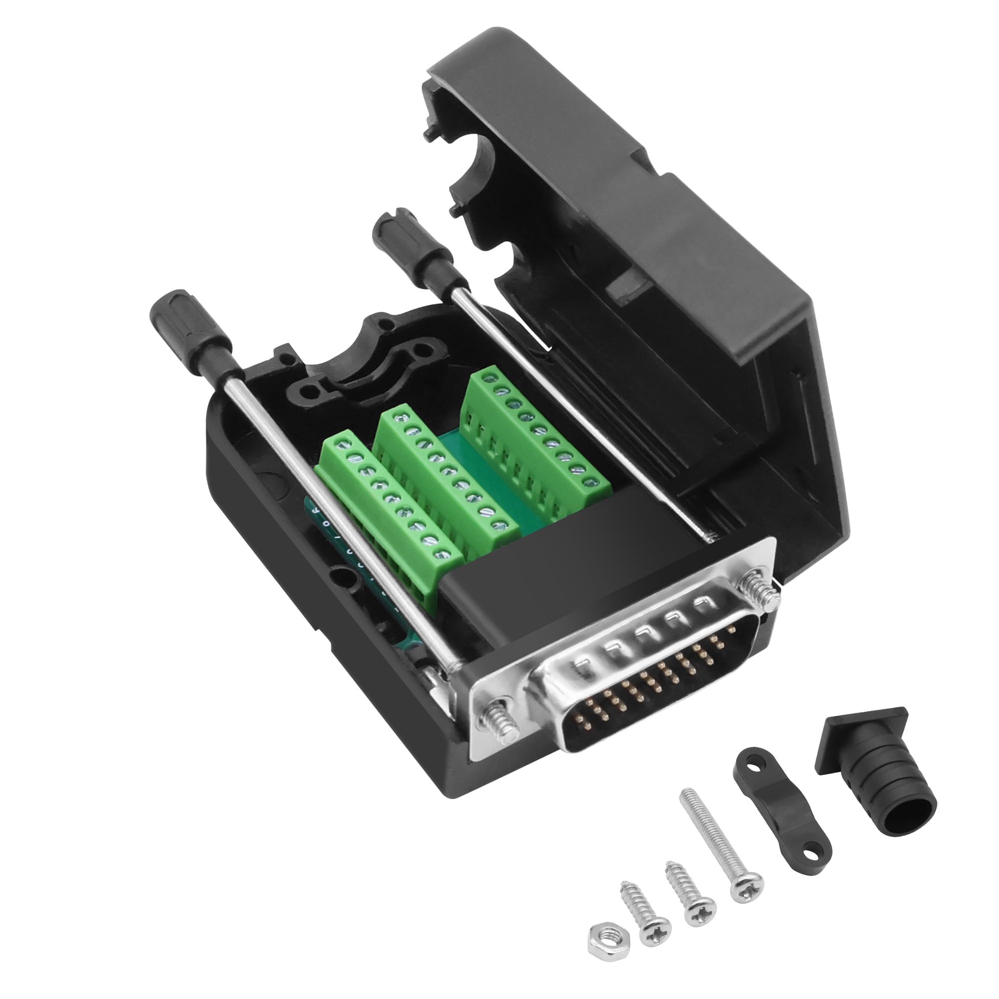 XMSJSIY DB26 wtyczka bezlutowna Breakout adapter RS232 D-SUB 26 pin szeregowy do PCB Terminal Block Moduł Board do okablowania DIY
