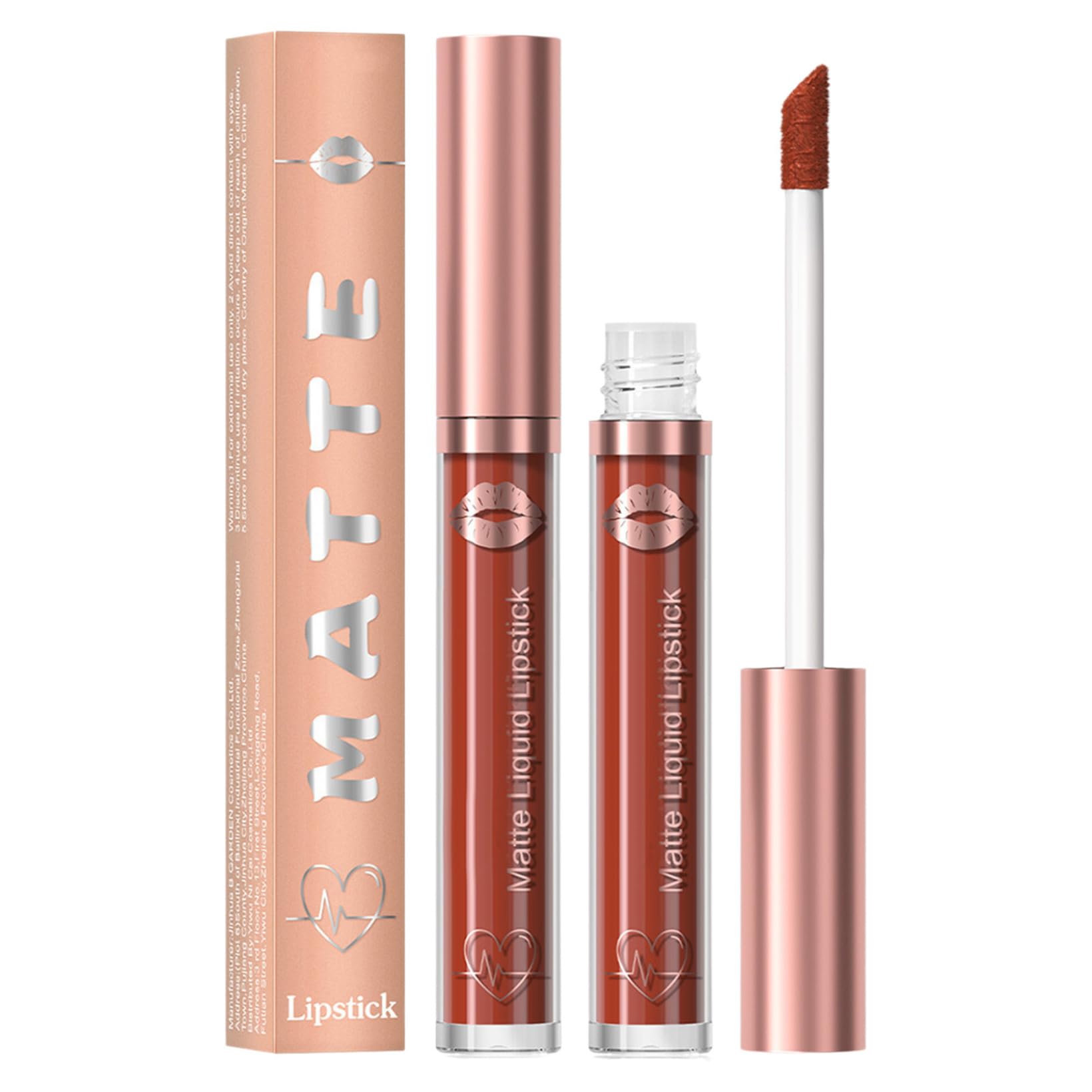 Highly Pigmented Liquid Lip Gloss Velvety Matte Waterproof Long-Lasting Non-Stick Wear Type 10 One Size