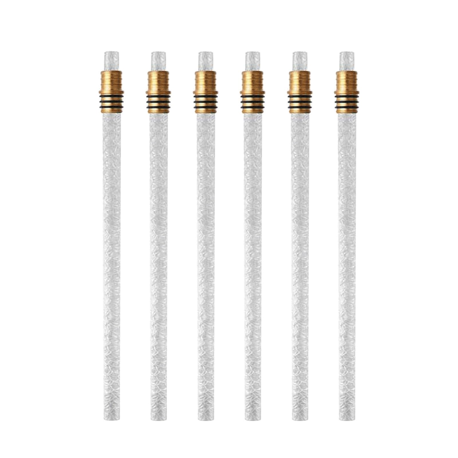Torch Wicks for Wine Bottles, 6 / 12pcs Brass Wick Holder and Fiberglass Wicks Replaced Torch Lights Set Accessories