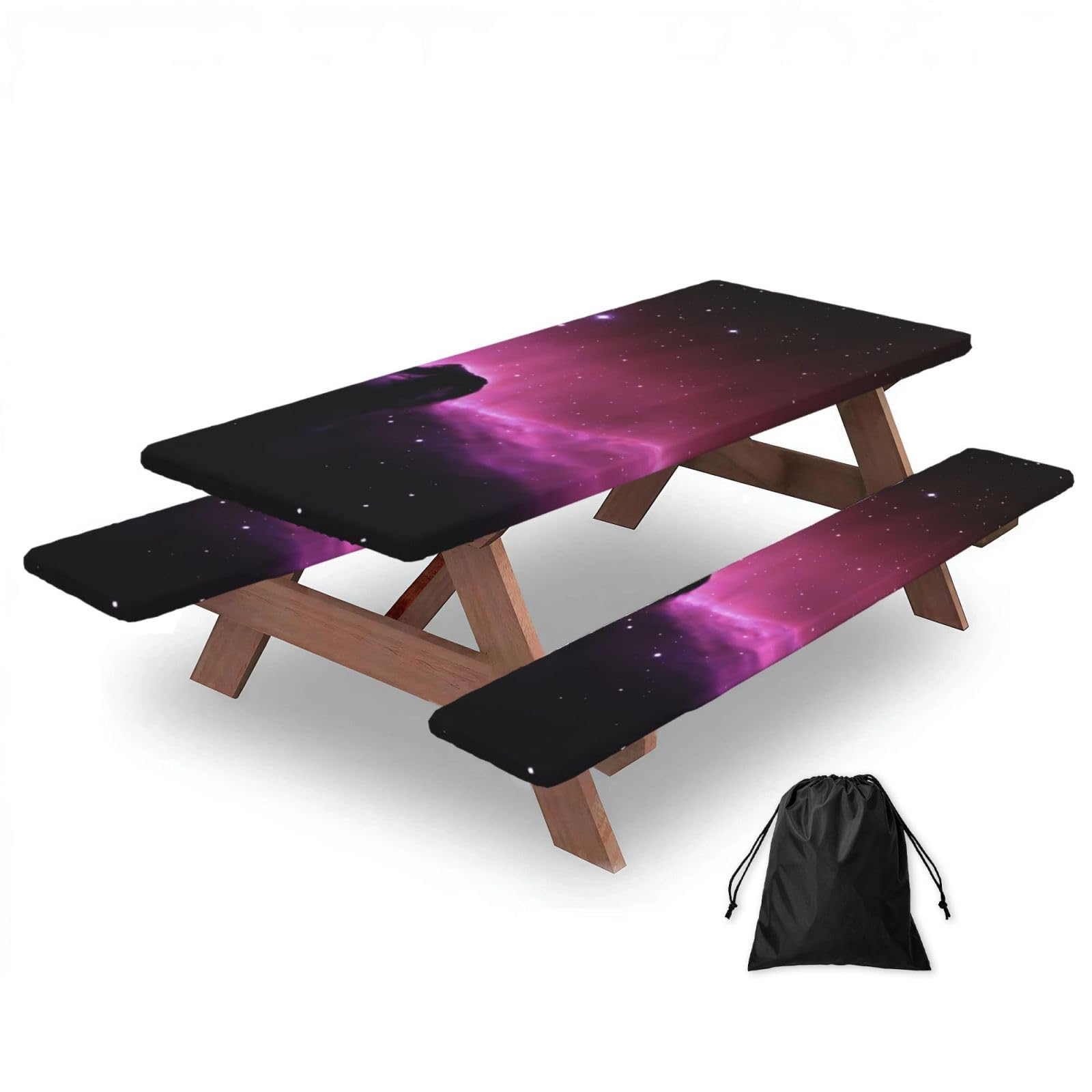 AYYQWE Dark Star Sky Print Picnic Table Bench Cover Outdoor Garden Party Decor Daily Accessory Gift