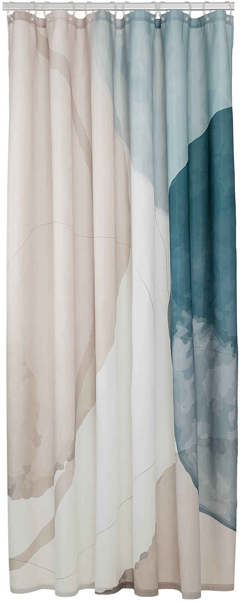 Sealskin Earth Cortina de ducha 180x200 cm Poliéster Verde oscuro / Blanco roto