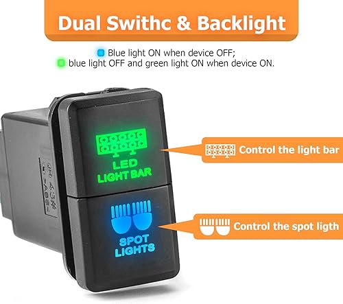 Miniatura 2 de WeiSen Kit de arnés de cableado LED de 3 derivaciones, interruptor de barra de luz y luz puntual compatible con Toyota Tacoma Tundra 4Runner RAV4