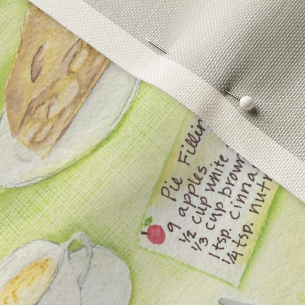 Spoonflower Fabric - Pie Apples Cooking Baking Printed on Upholstery Velvet Fabric Fat Quarter - Upholstery Home Decor Bottomweight Apparel