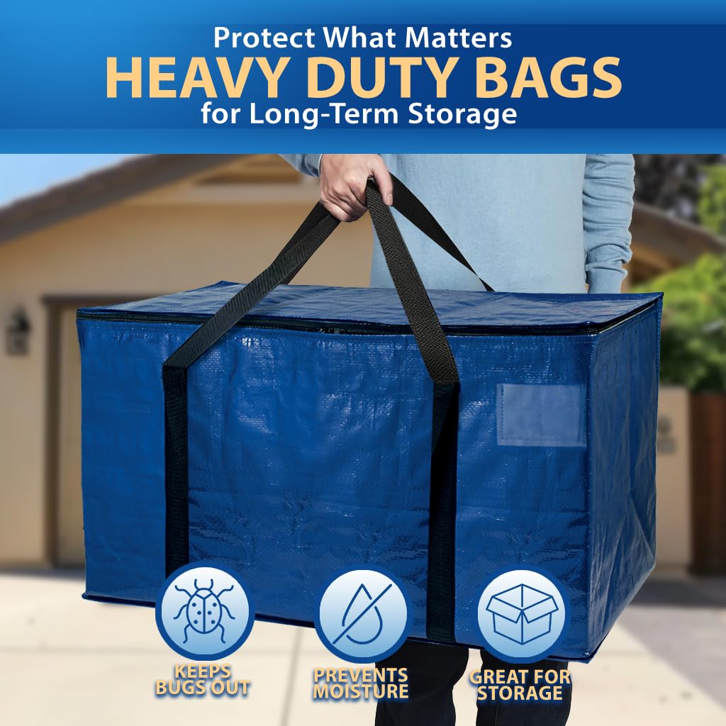 Lot De 4 Grands Sacs De Déménagement Extra Robuste 86 Litres Avec Sangles De Sac à Dos - ClearSpace