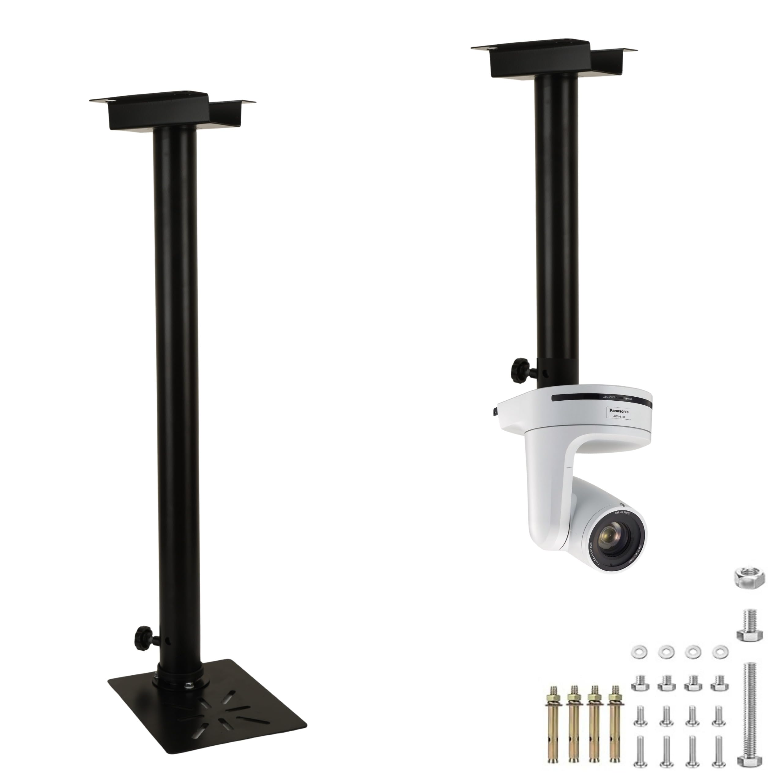 audiovan 6 feet 3+3 externd ptz universal camera ceiling mount cctv mounting bracket indoor outdoor extendable for projector & cctv & camera compatible (black, 6 feet)