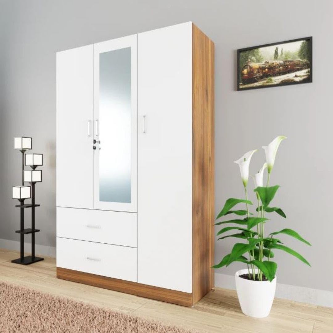 PLATINUM EXIN 3 Door Wardrobe with Mirror for Bedroom-image-22