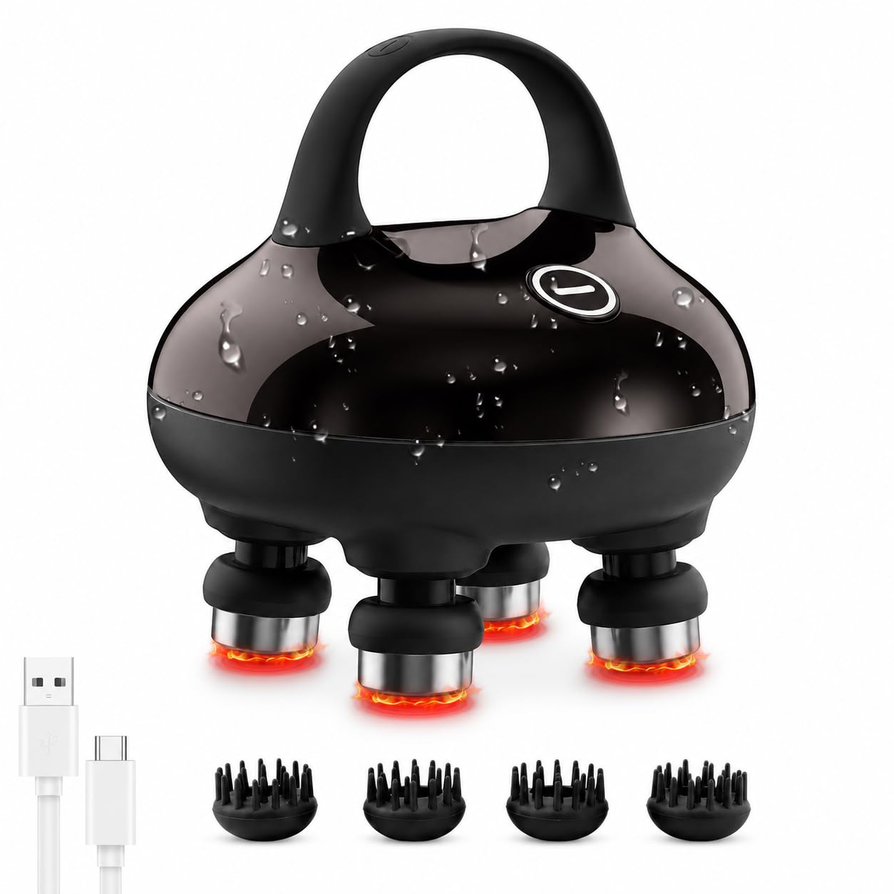 COMFIER 2026 Upgraded Heated Scalp Massager with Red Light, Wireless Rechargeable Head Massager for Hair Growth &amp; Stress Relax at Home,Office &amp; Travel, 3 Modes, Low Noise for Men Women