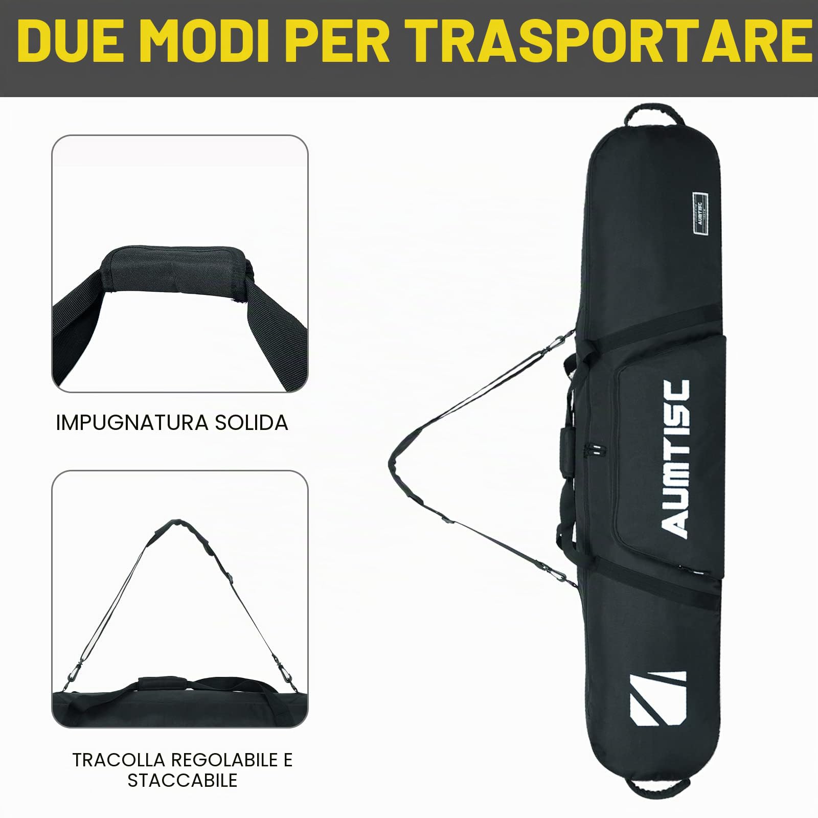 AUMTISC Borse da Snowboard Borse da tavola Borsa da sci Attrezzatura da sci Stoccaggio per snowboard Borsa da viaggio per snowboard Borsa da sci imbottita Attrezzatura da sci Borsa da viaggio per sci