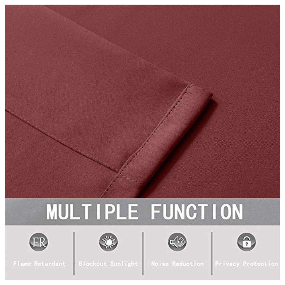 Tende oscuranti termiche ignifughe con occhielli, 254 cm di larghezza x 259 cm di lunghezza, perfette per casa, ufficio, hotel, scuola, cinema e ospedale, colore rosso Merlot