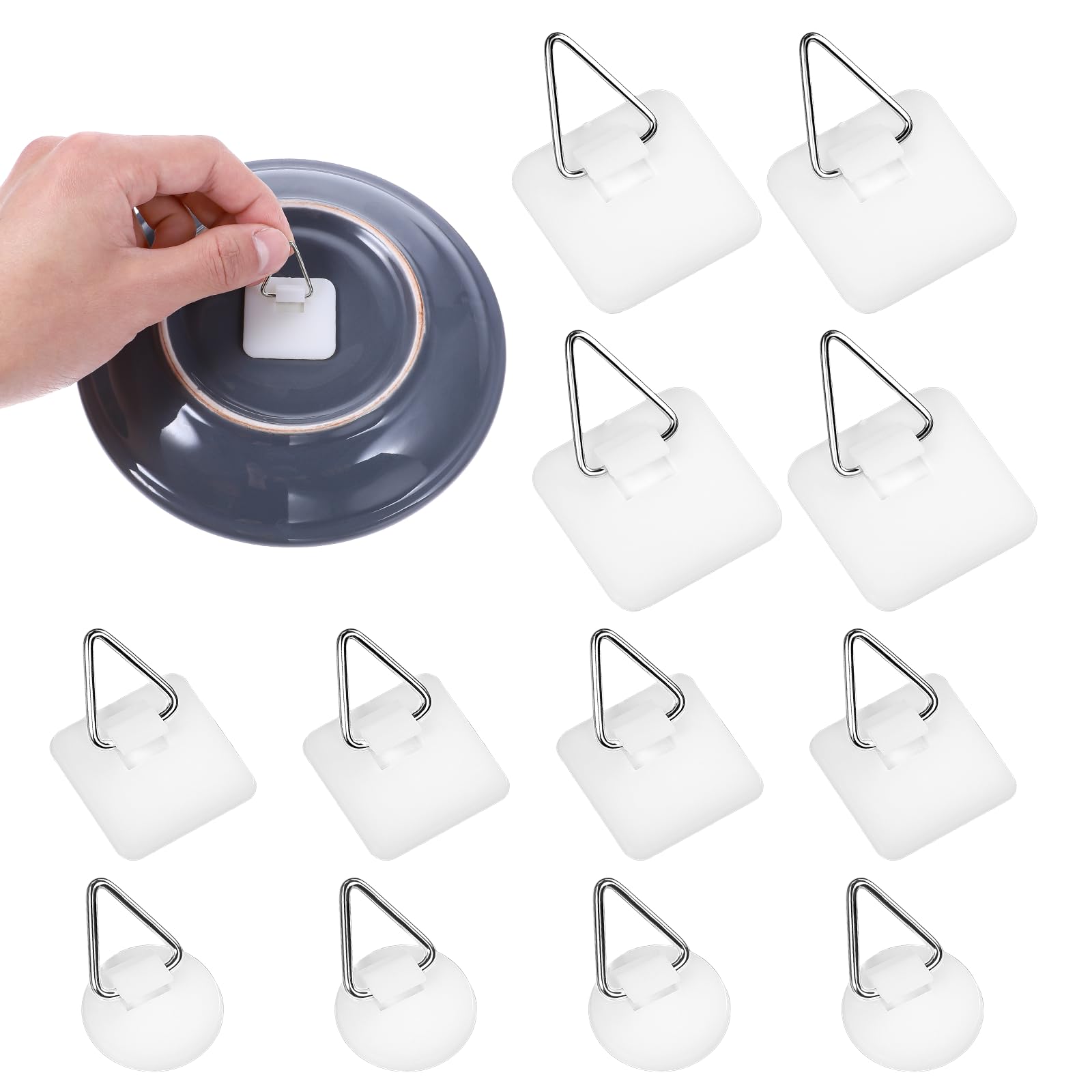 30 Pcs Small Plate Hangers Invisible Plate Hangers For The Wall Self-Adhesive Wall Hanging Hooks Decorative Plate Holders For Display Versatile Wall Plate Hanger For Pictures, Home, Office, Kitchen