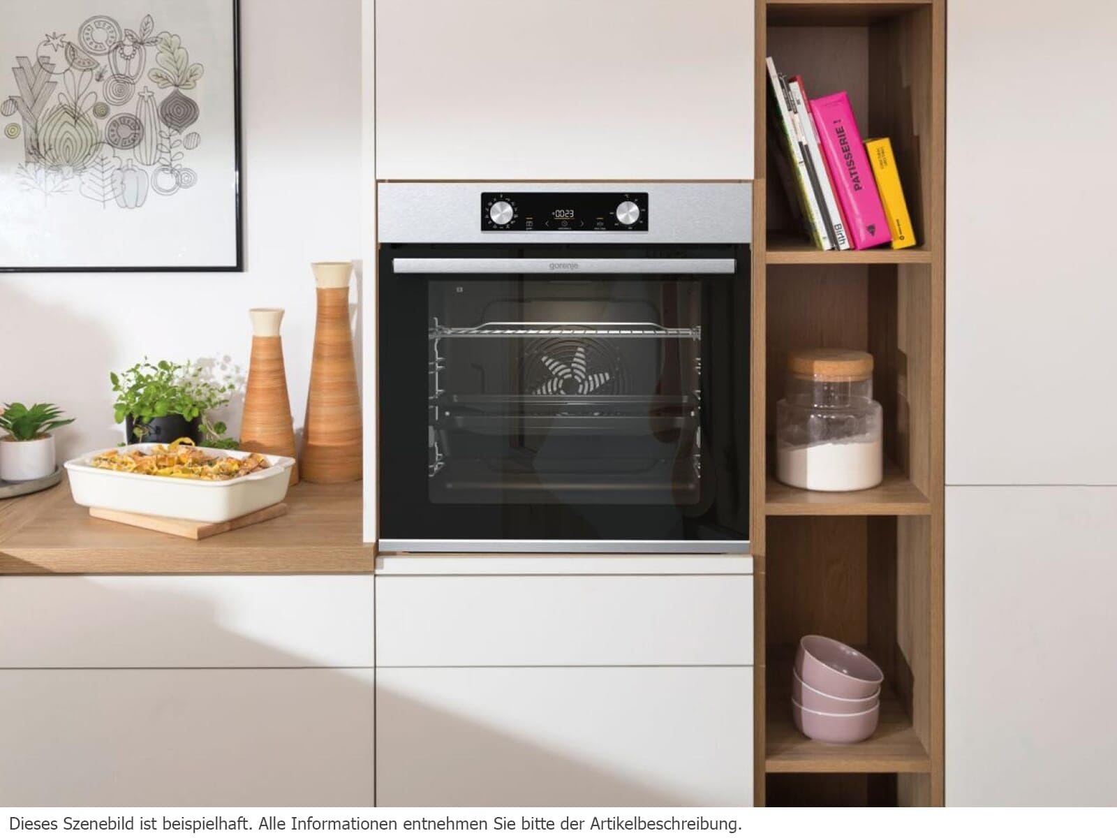 Gorenje OptiBake BPS 6737 E14X piekarnik do zabudowy, 77 l, piroliza, GentleClose & Open, ExtraSteam, Air Fry, 300°C, PerfectGrill, prowadnice teleskopowe, Inox