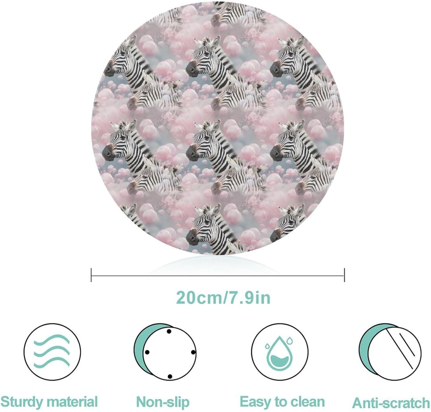 Zebras in Bubbles Kitchen Cutting Board Glass Chopping Block for Meat Vegetables and Fruits Ideal Home Gifts