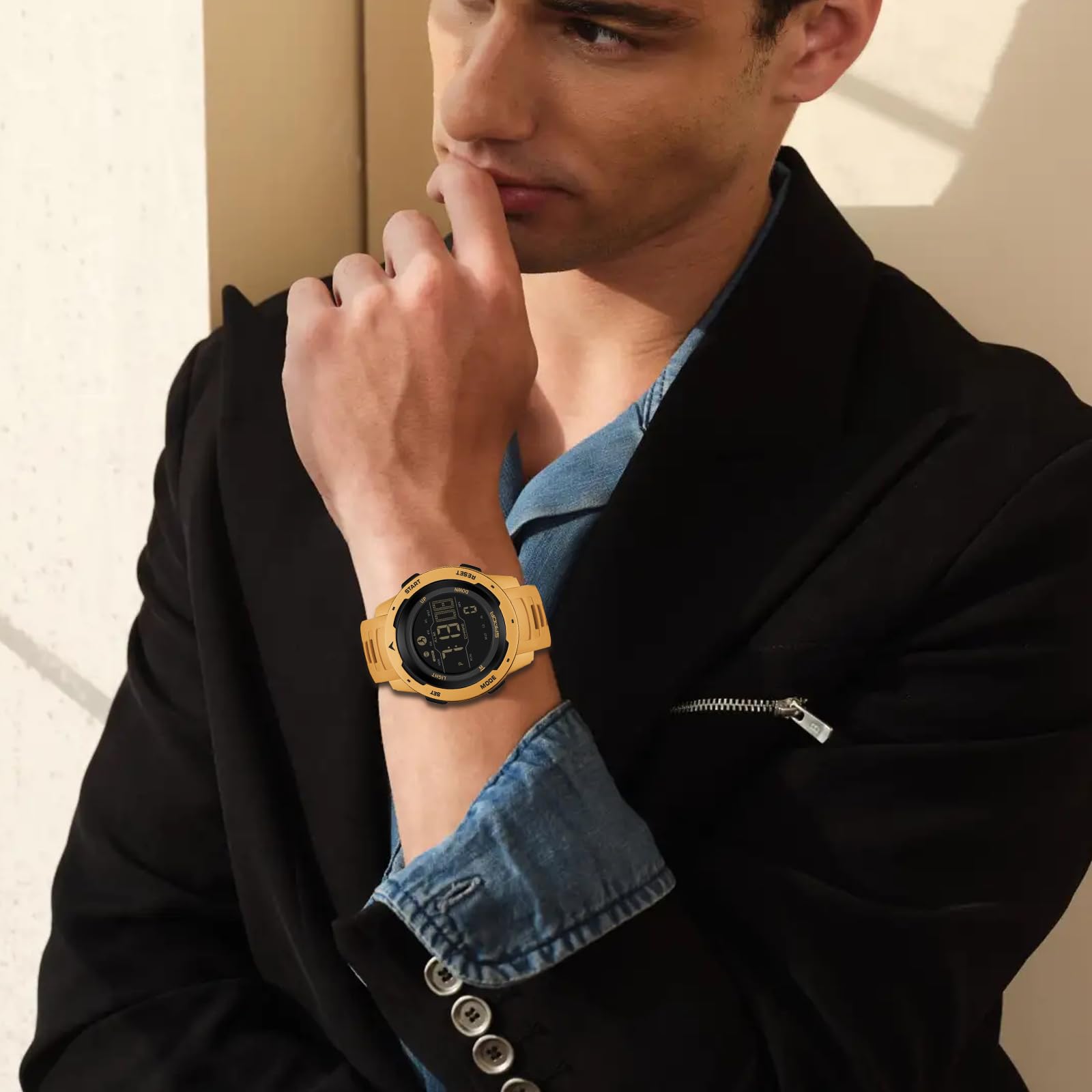 FANMIS Montre podomètre militaire multifonction étanche à 50 m pour homme