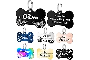 Custom Engraved Personalized Dog tags with Up to 4 Pet Name Lines