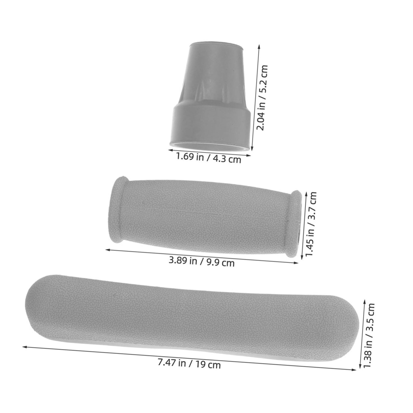4 Juegos Kit Accesorios para Muletas Axilares con Cojines de Ergonómicos Fundas Antideslizantes para Agarres y Puntas de Caucho para Soporte Ajustable y Reemplazo Completo