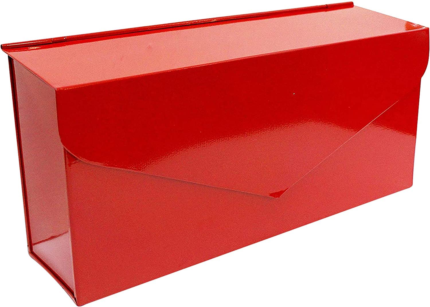 INDIAN DECOR 2771 Wall Mounted Envelope Style Mailbox with Hinged Lid, 14.5 x 4 x 8 Inches/Letter Box, Red