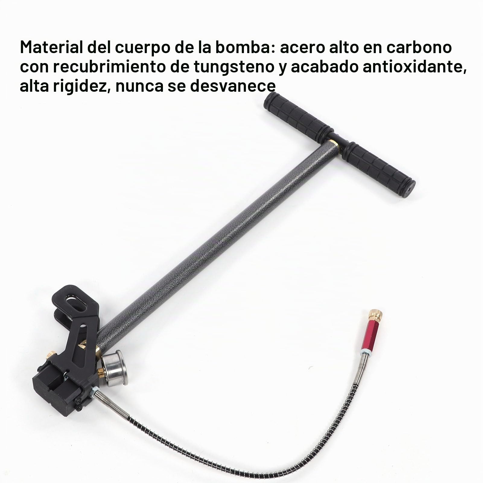 Bomba Manual de Alta Presión PCP 3 Etapas, 4500 PSI, Acero Inoxidable, Acero de Tungsteno, Plegable, para Rifle de Aire