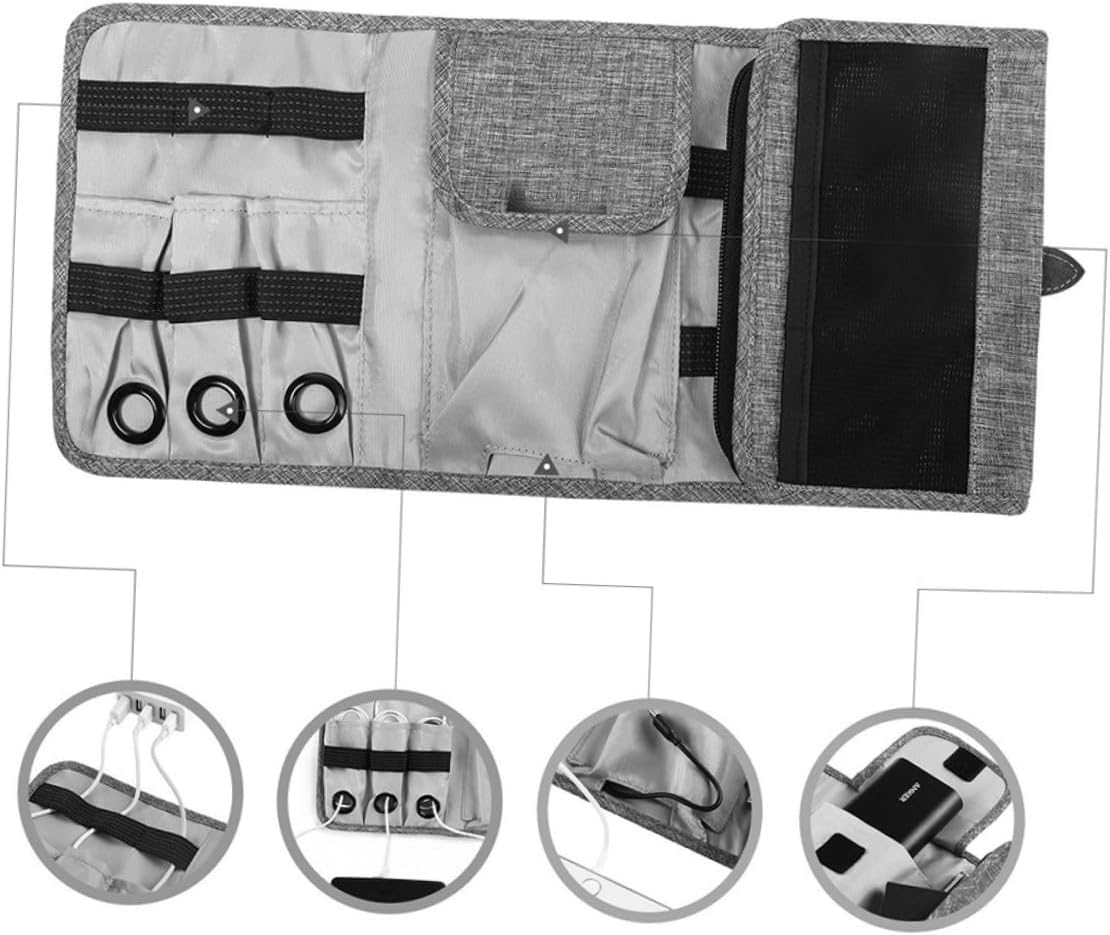 3 Pcs Large Capacity Bag Foldable Storage Pouch Digital Carrying Pouch Charger Pouch Storage Bag High Capacity