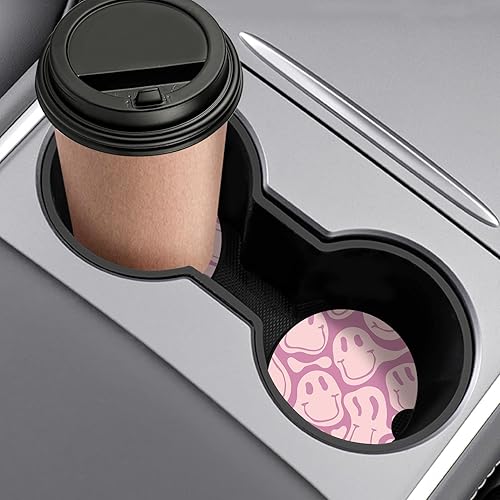 Miniatura 7 de Watbro Posavasos para automóvil, morados, suaves, absorbentes, paquete de 2 para portavasos con muesca para los dedos, cerámica de 2.56 pulgadas,