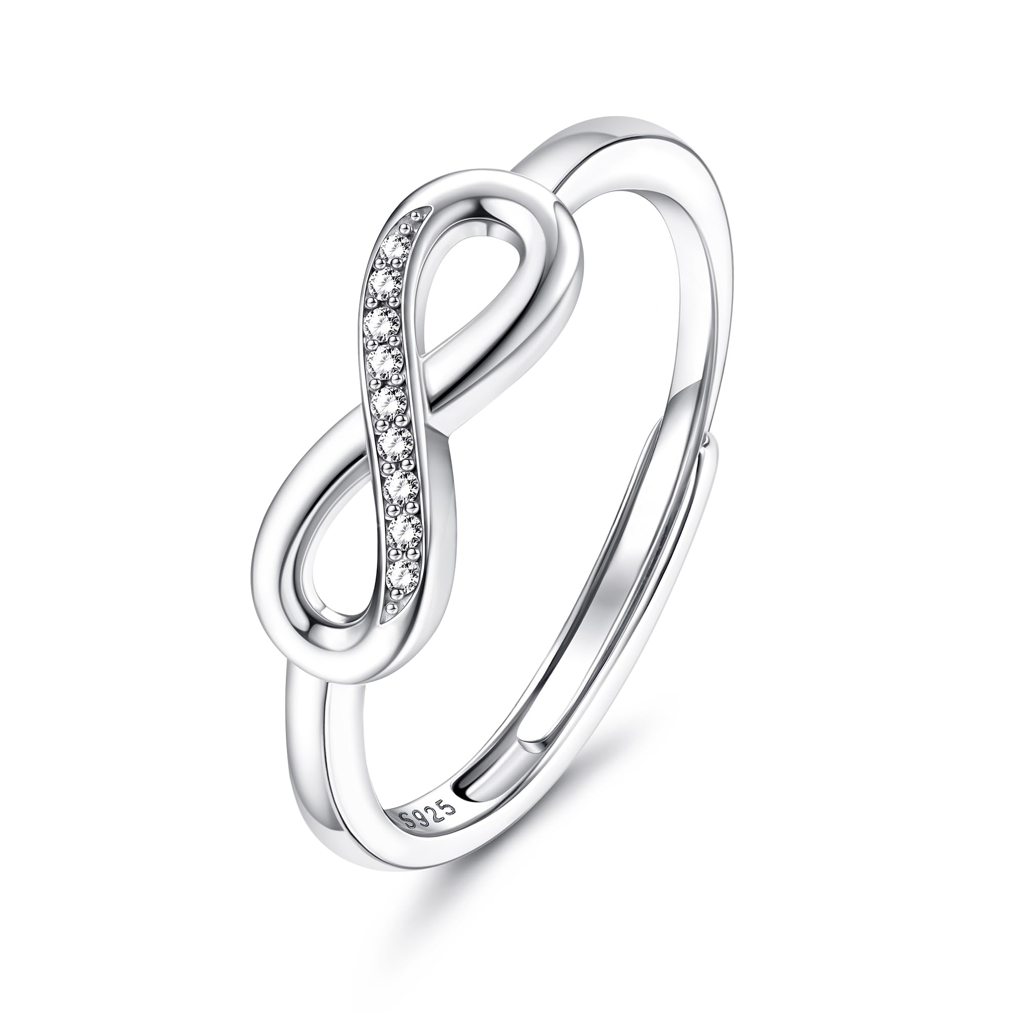 AdramataAnillos Mujer Plata de Ley 925 Anillo Ajustable para Pulgar Anillo Infinito Cruz Nudo de Lazo Anillos de Compromiso Alianzas Boda Anillo de Promesa Anillo Plata Mujer Regalos para Mujer