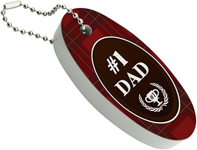 GRAPHICS & MORE Dad Number One Best Father Plaid Floating Keychain Oval Foam Fishing Boat Buoy Key Float